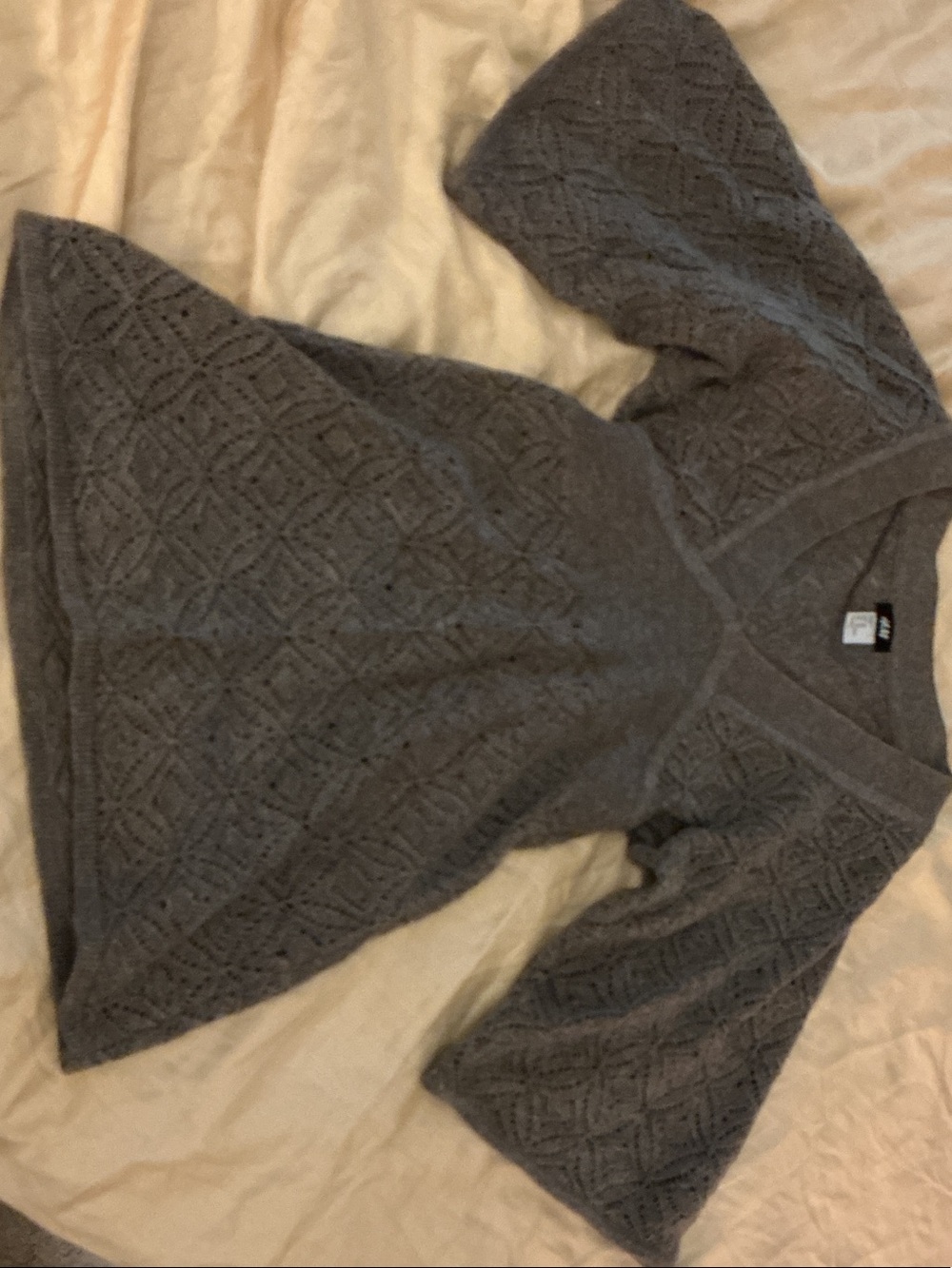 H&M Charcoal Gray V-Neck Knit Sweater